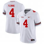 Men's Ohio State Buckeyes #4 Julian Fleming White Nike NCAA College Football Jersey Hot Sale QGO4544XQ